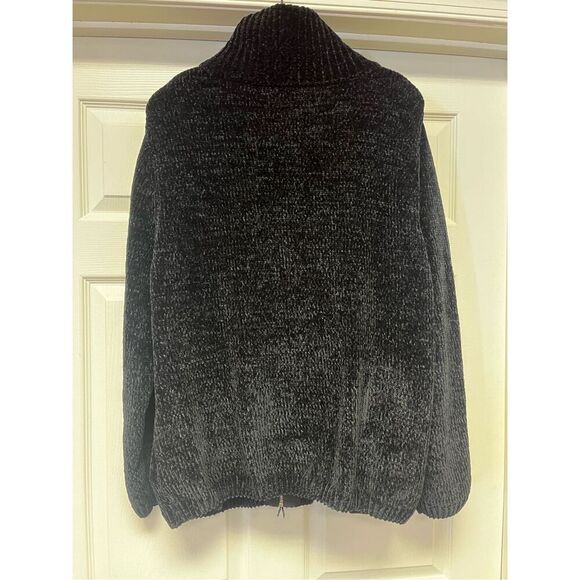 Australia New Zealand Black Chenille Full Zip Cardigan Sweater sz XXXL EUC - Picture 6 of 8